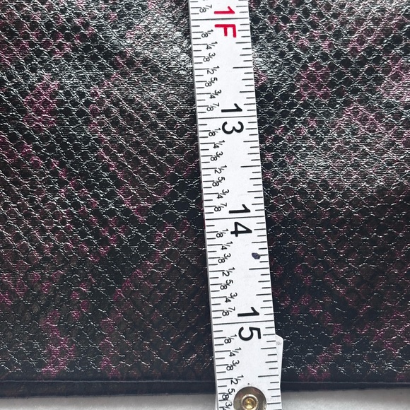 Jason Wu Snake Print Faux Leather lined Mini Skirt Purple Black Size 14 - Picture 4 of 8